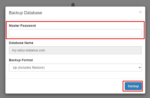 Use Odoo Master Password to download your database.