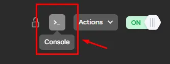 Hetzner cloud console button
