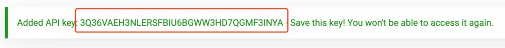 API key from Vultr