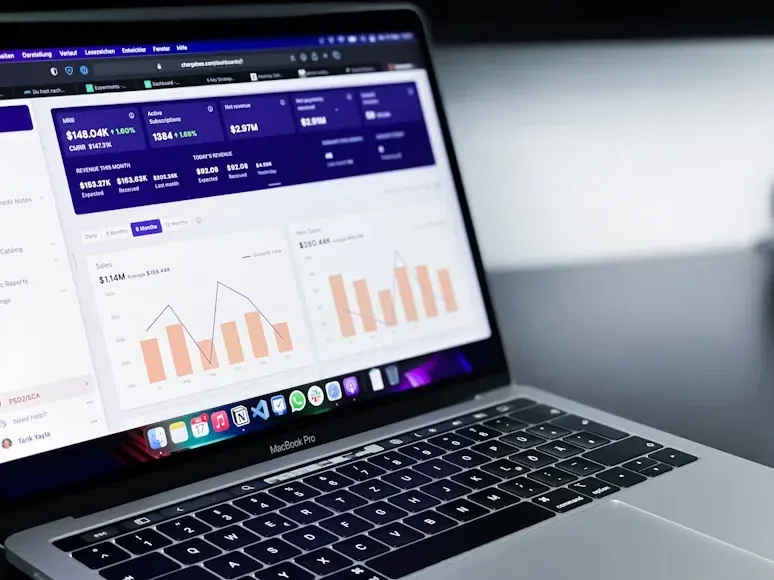 Accounting software dashboard showing financial overview data