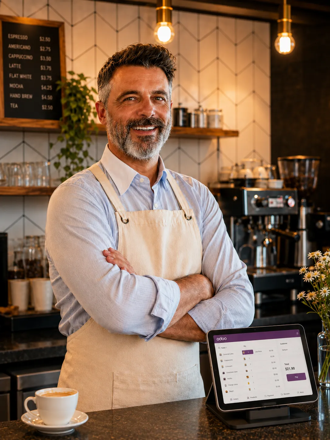 A business owner reviewing their Odoo hosting health in the Cloudpepper dashboard.