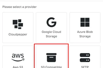 Backup to any S3-compatible storage provider