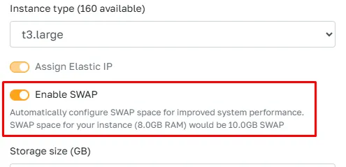Enable SWAP on AWS when creating an Odoo server