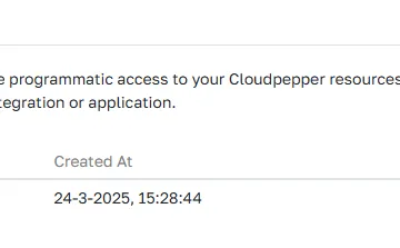 API Key management for Cloudpepper