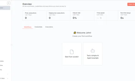 n8n dashboard
