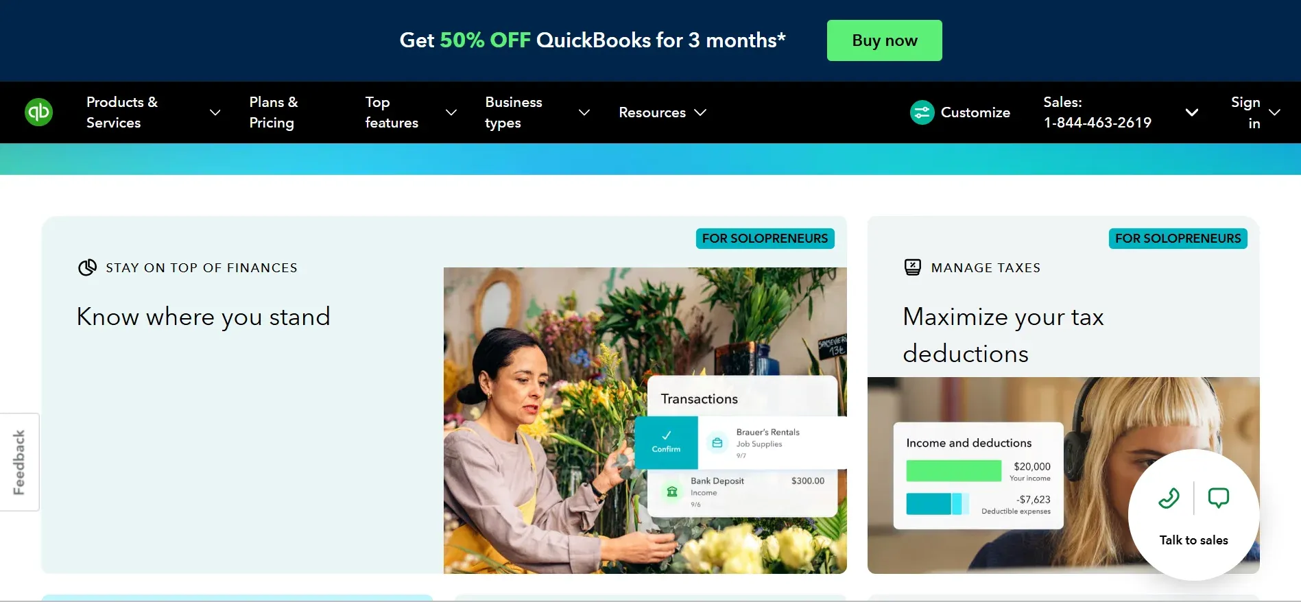 QuickBooks official website homepage