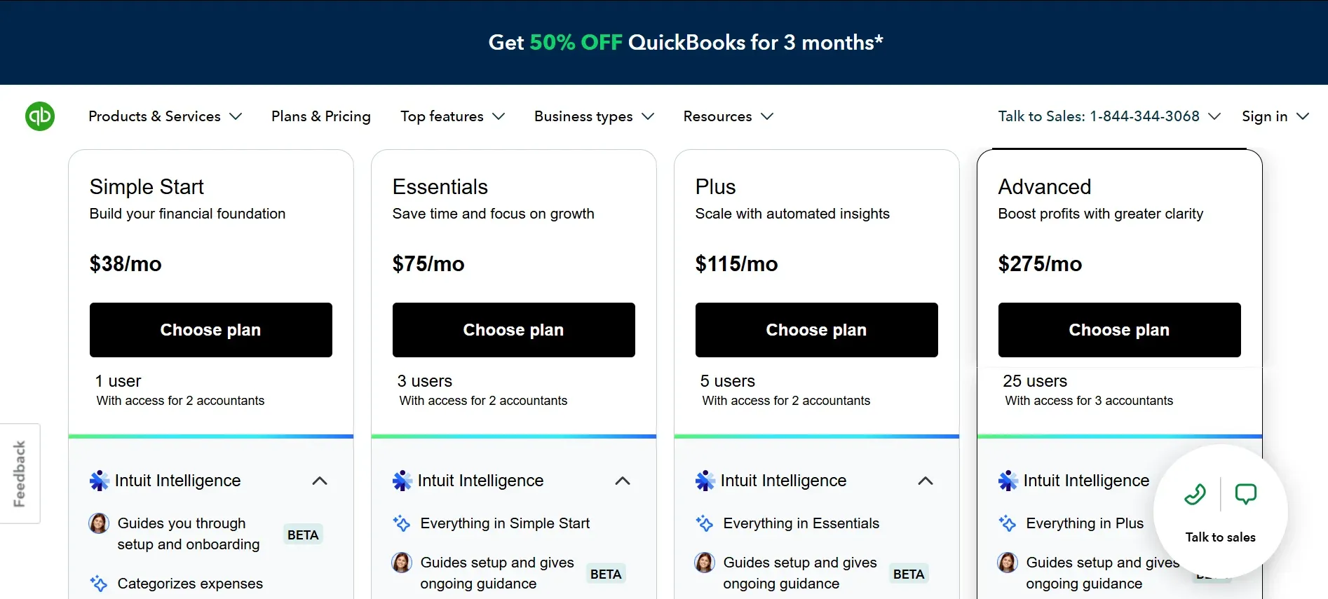 QuickBooks pricing plans 2026: Simple Start, Essentials, Plus, and Advanced