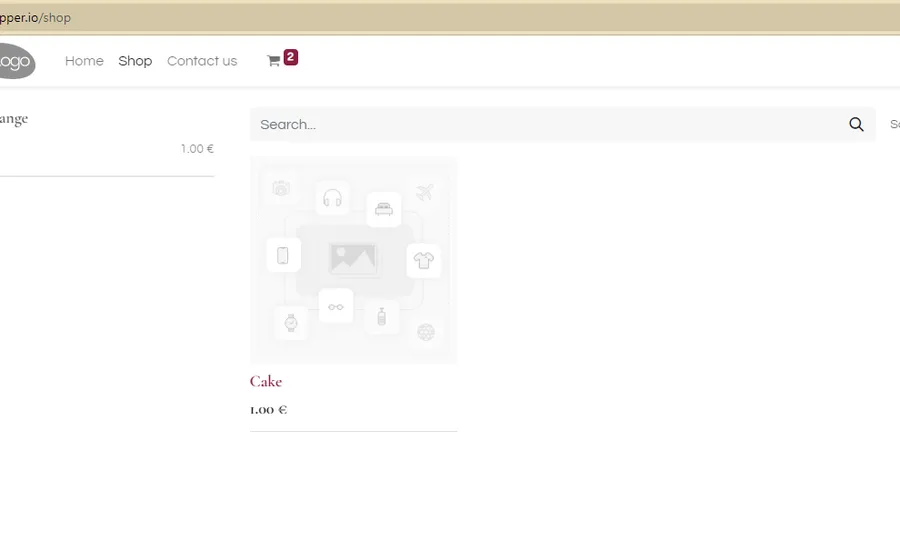 Odoo Shop page
