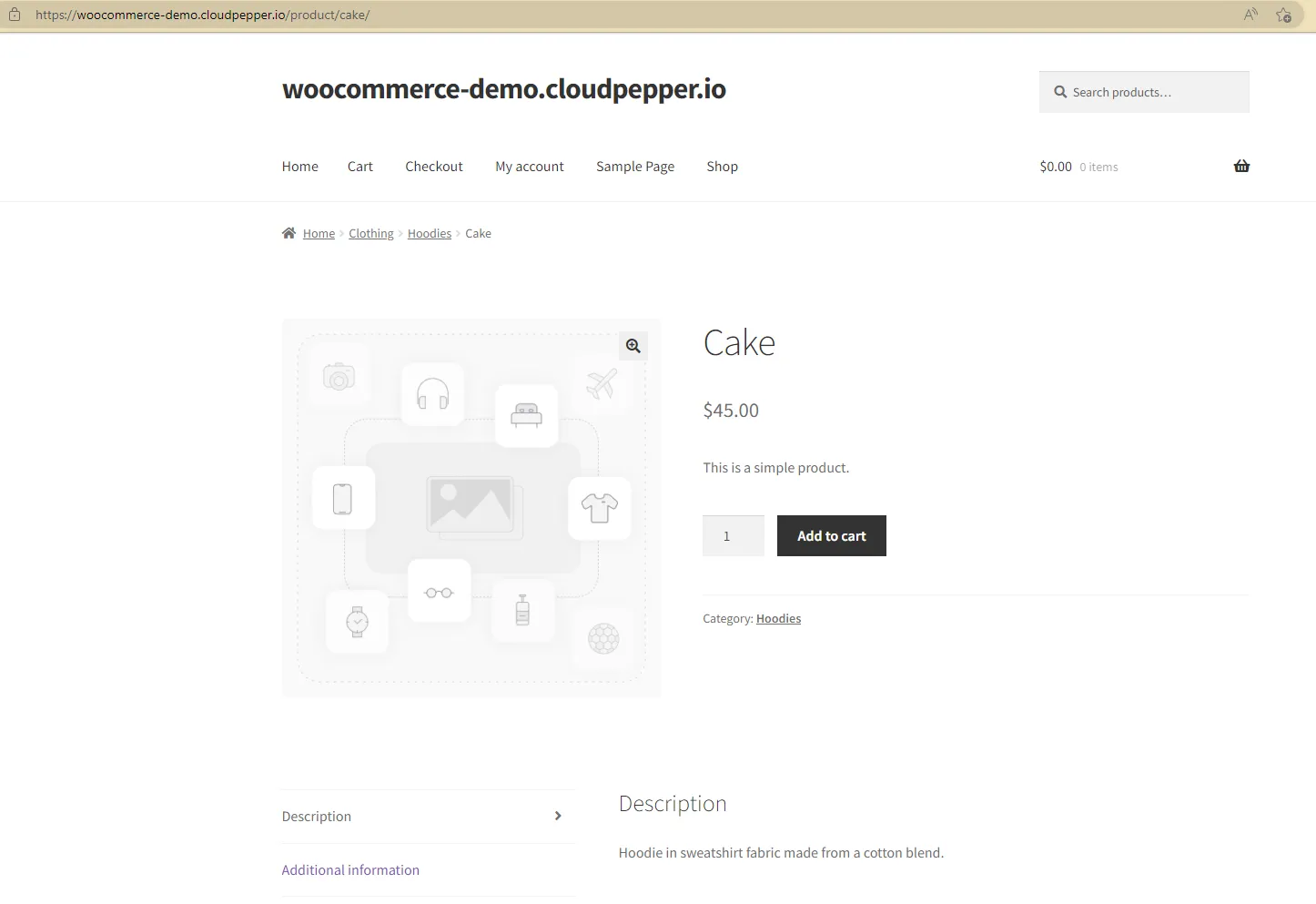 WooCommerce product page