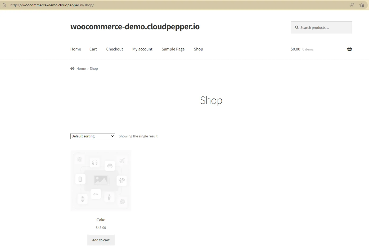 WooCommerce Shop page