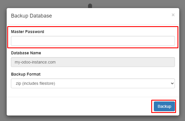 Use Odoo Master Password to download your database.