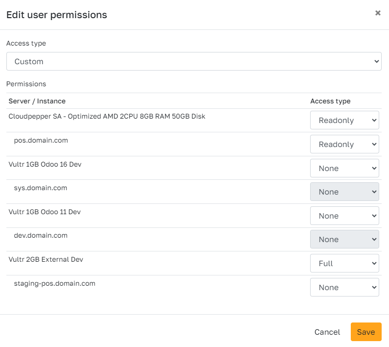 Edit user permissions for Agency clients