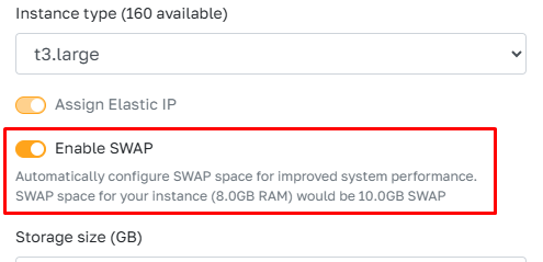 Enable SWAP on AWS when creating an Odoo server