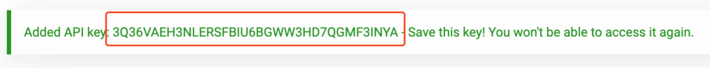 API key from Vultr