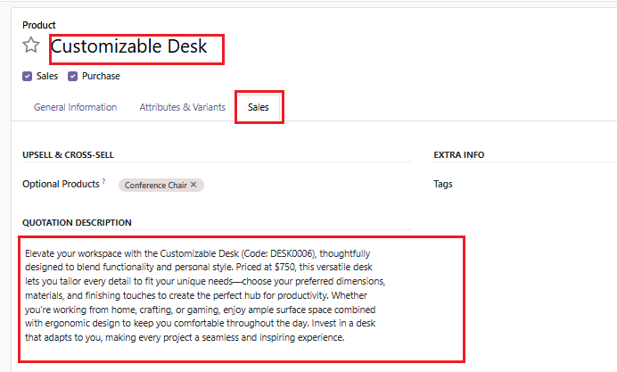 ChatGPT Generated Product Description in Odoo